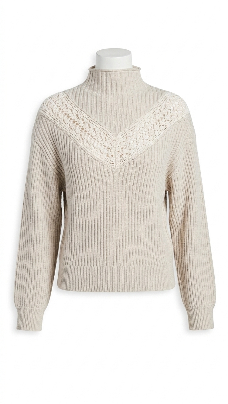 NEW NATION LTD cassandra pullover sweater in heather oatmeal